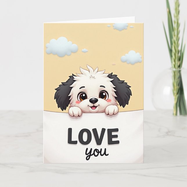 Shaggy Puppy Love You Card Kort (Framsida)