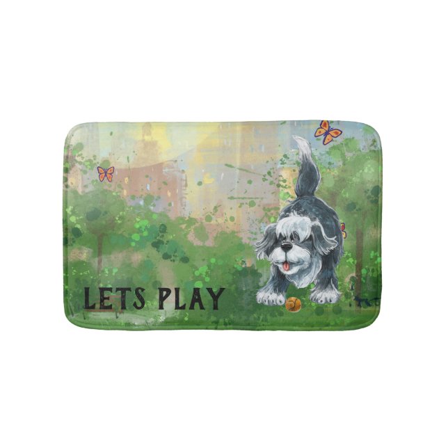 Shaggy Sheep Hund Badrumsmatta (Framsidan)