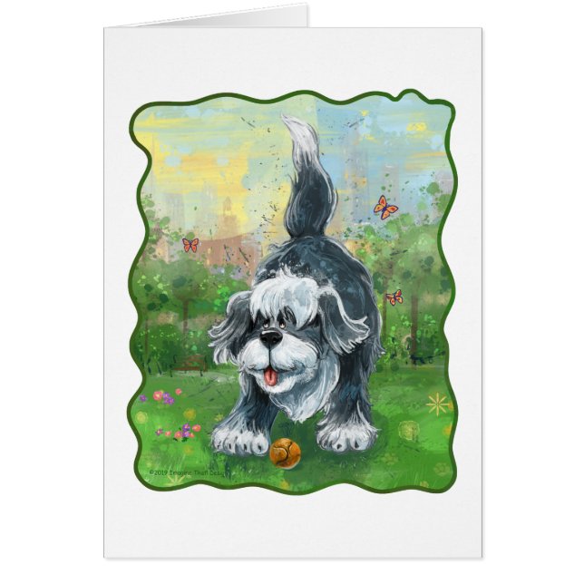Shaggy Sheep Hund Hälsningskort (Framsidan)