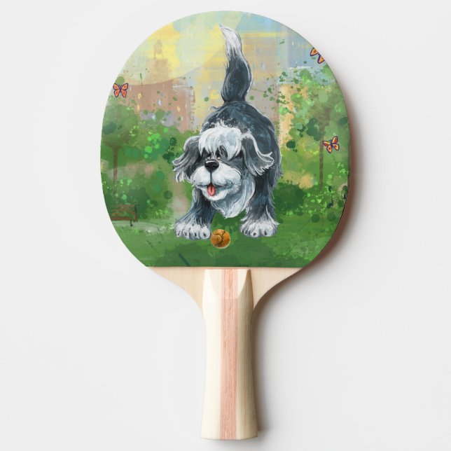 Shaggy Sheep Hund Pingisracket (Framsidan)