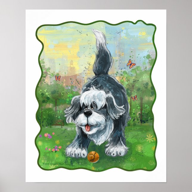 Shaggy Sheep Hund Poster (Framsidan)