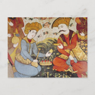 Shah Abbas I och en Courtier Vykort