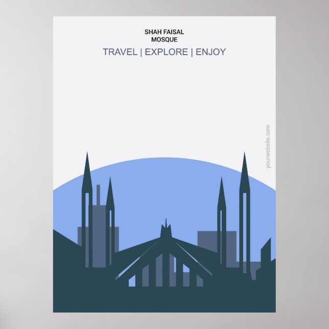 Shah Faisal Mosque Islamabad Poster (Framsidan)