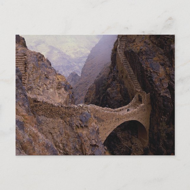 Shahara Bridge, 9000 ft. chasm, Jemen Vykort (Framsida)