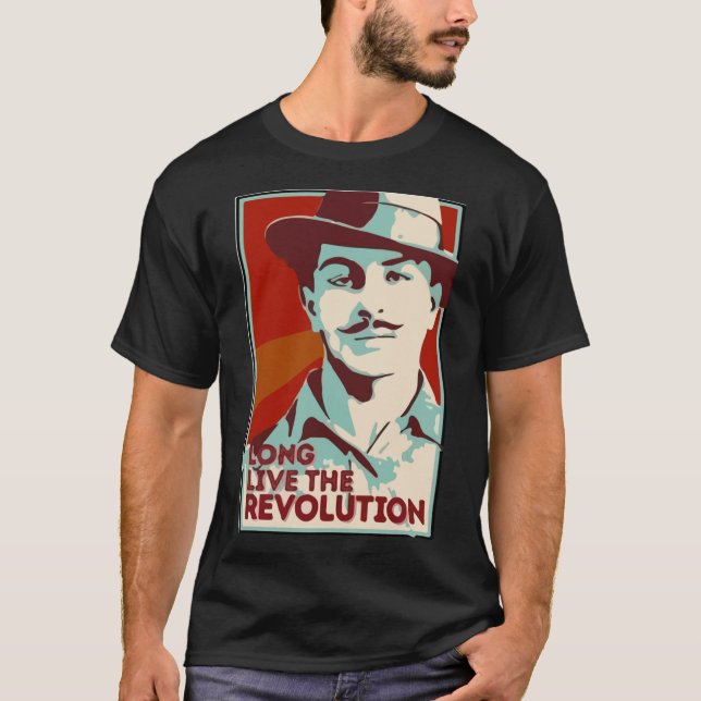 Shaheed Bhagat Singh Revolution T Shirt (Framsida)