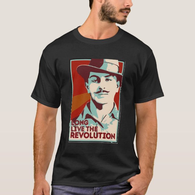 Shaheed Bhagat Singh Revolution T Shirt (Framsida)