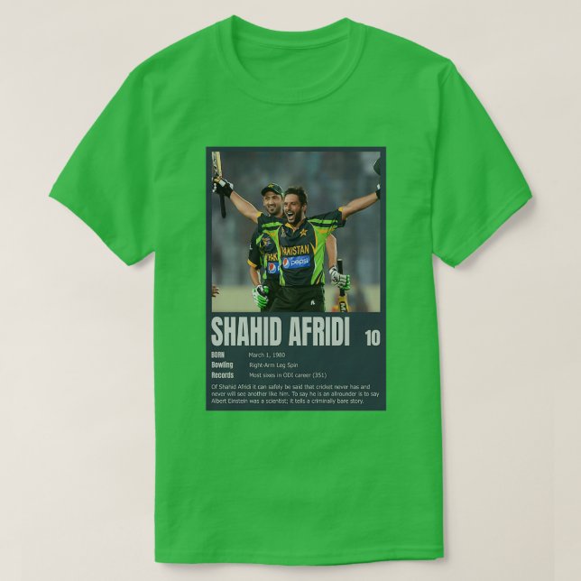 Shahid Afridi Pakistan Cricketer Pakistan Cricket T Shirt (Design framsida)