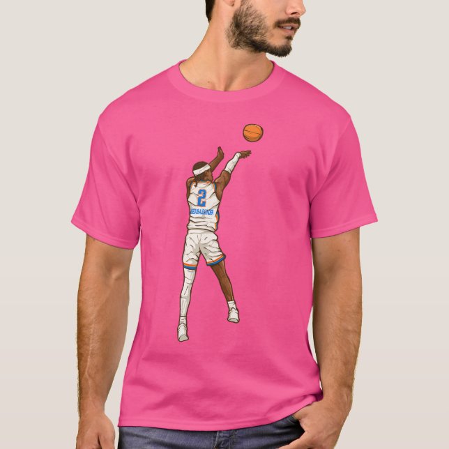 Shai Gilgeous-Alexander Fadeaway-Tecknad T Shirt (Framsida)