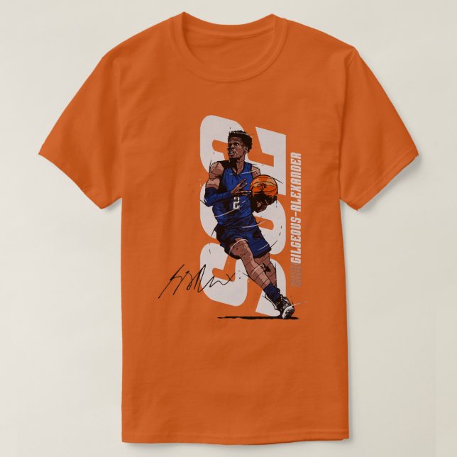 Shai GilgeousAlexander Oklahoma City Lodrät 1 T Shirt (Design framsida)