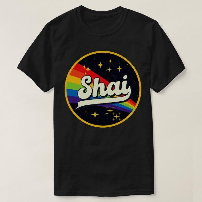 Shai Rainbow in Space Vintage Stil T Shirt (Design framsida)