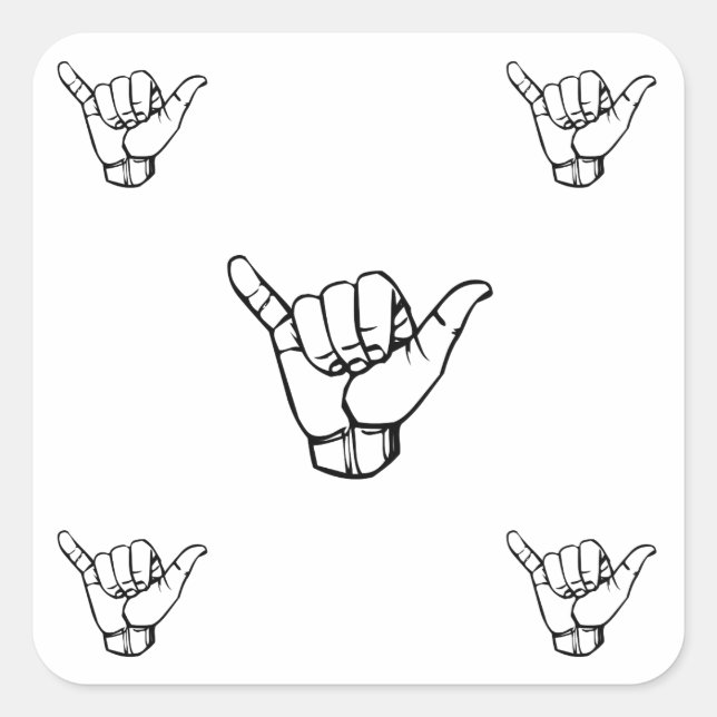 SHAKA ASL Stickers Fyrkantigt Klistermärke (Framsida)