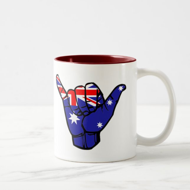 Shaka Australia Flagga Två-Tonad Mugg (Höger)