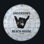 Shaka Beach House Surfer's  Darttavla<br><div class="desc">Det är bara för dig personlig.  Shaka-design i rustiskt trä och svart...  Anpassa med texten för att anpassa den. Kontakta mig om du behöver hjälp,  så hjälper jag kärlek.</div>