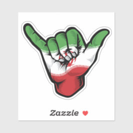 Shaka Hand Iran Flagga Good Vibes Sticker Klistermärken