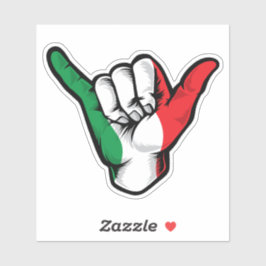 Shaka Hand Italien Flagga Good Vibes Sticker Klistermärken