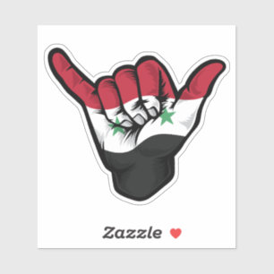 Shaka Hand Syria Flagga Good Vibes Sticker Klistermärken