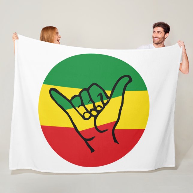 Shaka Hand With Reggae Färg Fleecefilt (På plats)