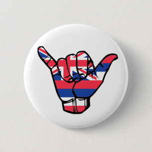 Shaka Hawaii Flagga Knapp