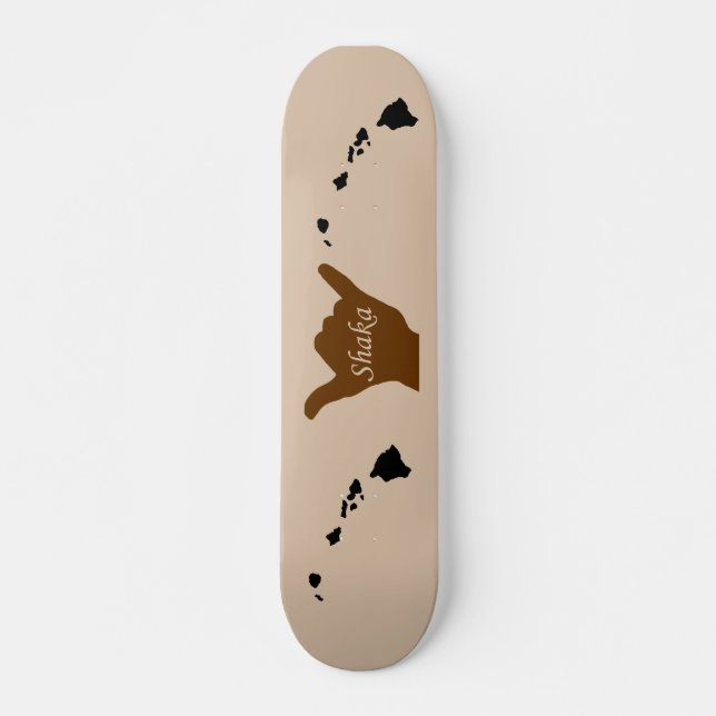Shaka med hawaiibo kedjar skateboarden skateboard bräda 19,5 cm (Framsida)