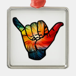 Shaka regnbåge julgransprydnad metall