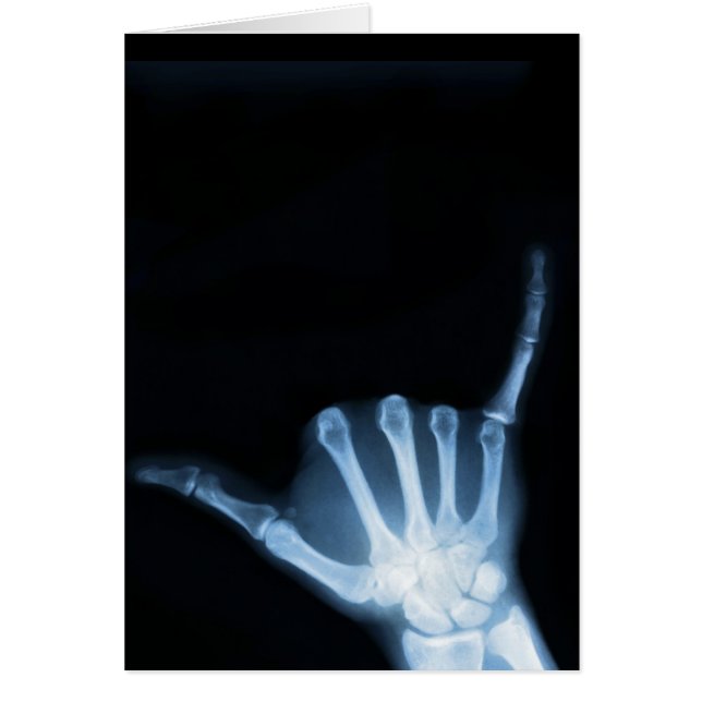 Shaka Sign X-Ray (Hopp Loose) Hälsningskort (Framsidan)