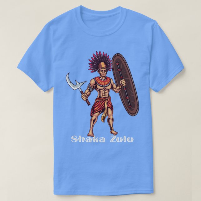 Shaka Zulu African Warrior Leader African Kung Jun T Shirt (Design framsida)