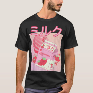 Shake Carton Funny Retro 90-tal Japan, jordgubbe i T Shirt