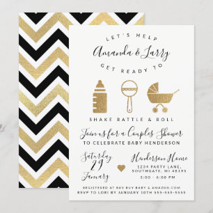 Shake Rattle and Roll Baby Shower-inbjudan Inbjudningar