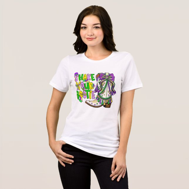 Shake Your Booty Mardi Gras T-Shirt – Fun Carnival (Framsida Full)