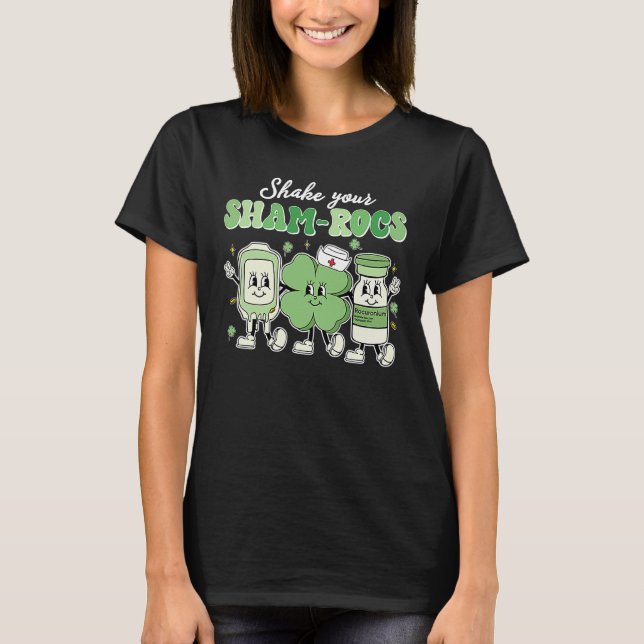 Shake Your Shamrocks Sham rocs St Patrick's Day Nu T Shirt (Framsida)