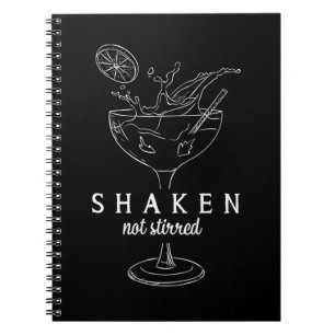 Shaken Martinis Drinking Alcohol Funny Bartender Anteckningsbok