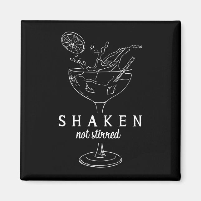 Shaken Martinis Drinking Alcohol Funny Bartender Magnet (Framsidan)