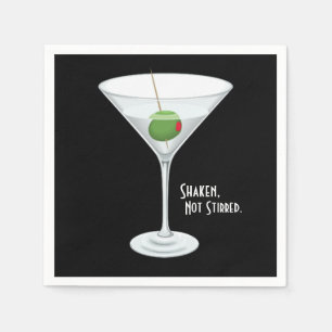 Shaken Not Stirred Vodka Martini Cocktail Drink Pappersservett