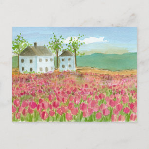 Shaker House Tulips Fält Flytta Announcement Vykort