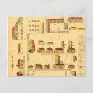 SHAKER VILLAGE KARTA, 1849 VYKORT