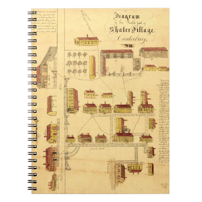 SHAKERBYKARTA, 1849 ANTECKNINGSBOK (Framsidan)