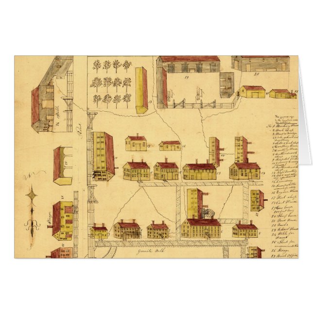 SHAKERBYKARTA, 1849 HÄLSNINGSKORT (Framsidan Horizontal)