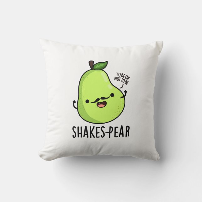 Shakes Pear Fruit Pun Kudde (Framsida)