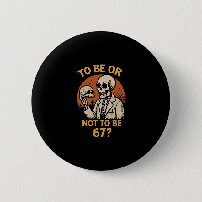 Shakespeare 67 Meme Funny Skeleton Nerd Halloween  Knapp (Framsida)