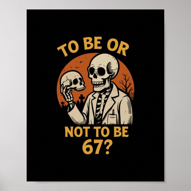 Shakespeare 67 Meme Rolig Skelett Nörd Halloween  Poster (Framsidan)