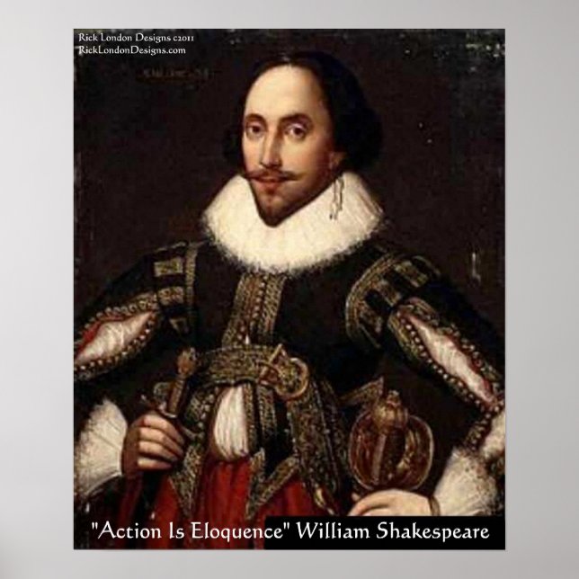 Shakespeare Action Röstfullhet Citat Affisch (Framsidan)