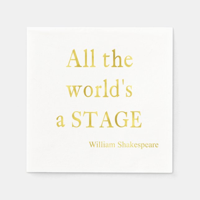 Shakespeare All World's A Stage Quote Pappersservett (Framsidan)