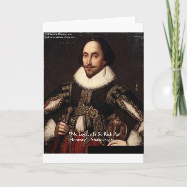 Shakespeare "Ärlighet Arv" Citat Gåvor & Kort (Framsida)
