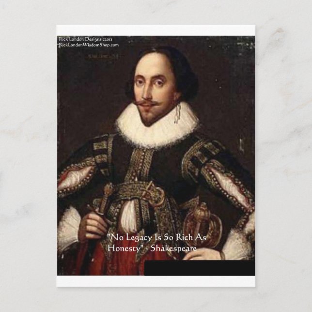 Shakespeare "Ärlighet Arv" Citat Gåvor & Kort (Framsida)