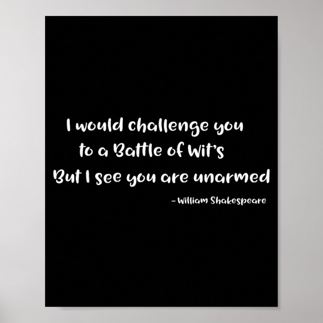 Shakespeare Battle Of Wits Funny Quote S  Poster (Framsidan)