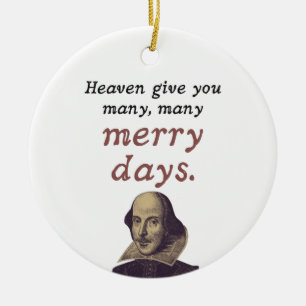 Shakespeare Birthday Keepsaké Happiness Quote Julgransprydnad Keramik