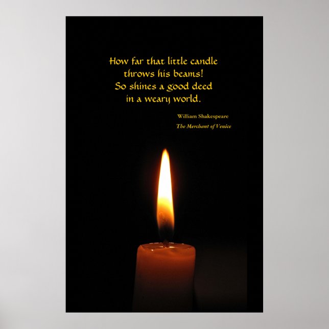 Shakespeare Candle Flame Quotation Poster (Framsidan)