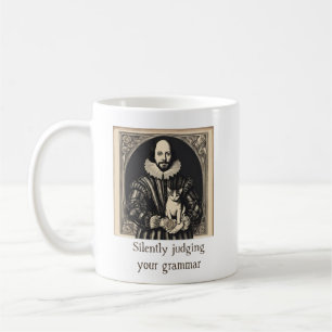 Shakespeare & Cat tyst Juding Grammar Kaffemugg