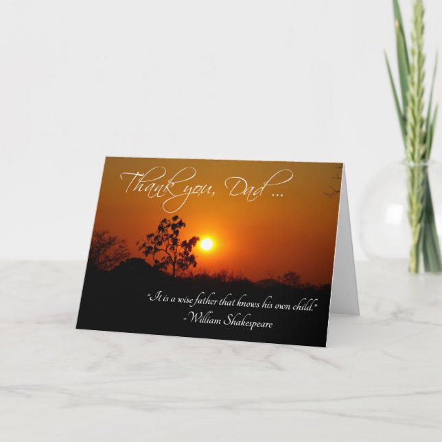 Shakespeare-citat för fars dag Tack Kort (Framsida)