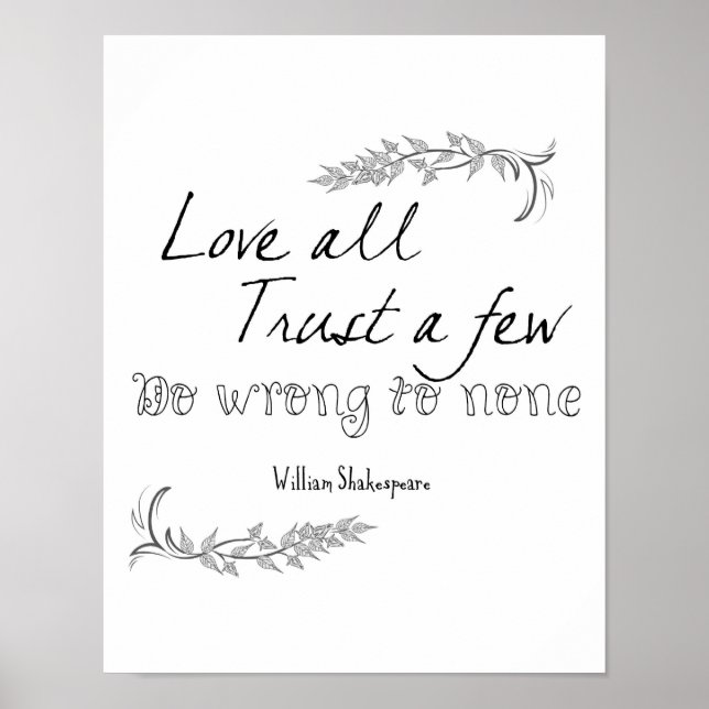 Shakespeare-citat Poster (Framsidan)